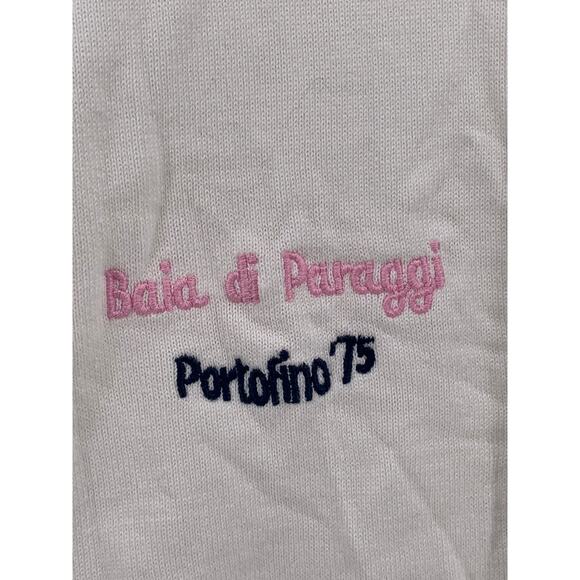 ZARA Men's White-Navy Bai Di Paraggi Embroidered Button-Up Polo Shirt SZ M - Picture 4 of 10